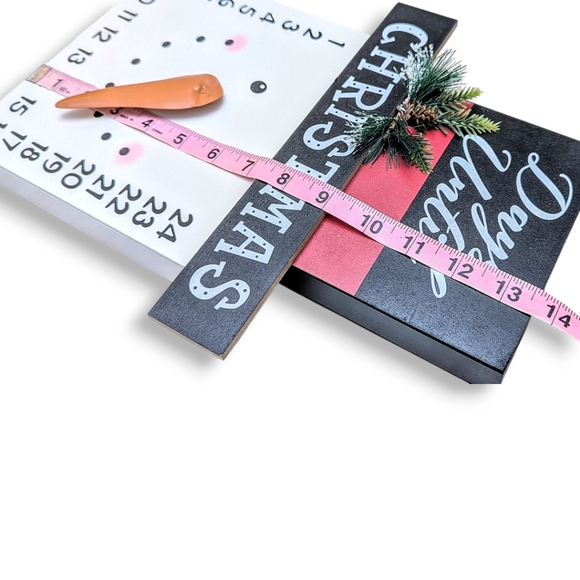 ** SOLD **   Wooden Snowman Days Until Christmas Countdown Decoration - Picture 10 of 13